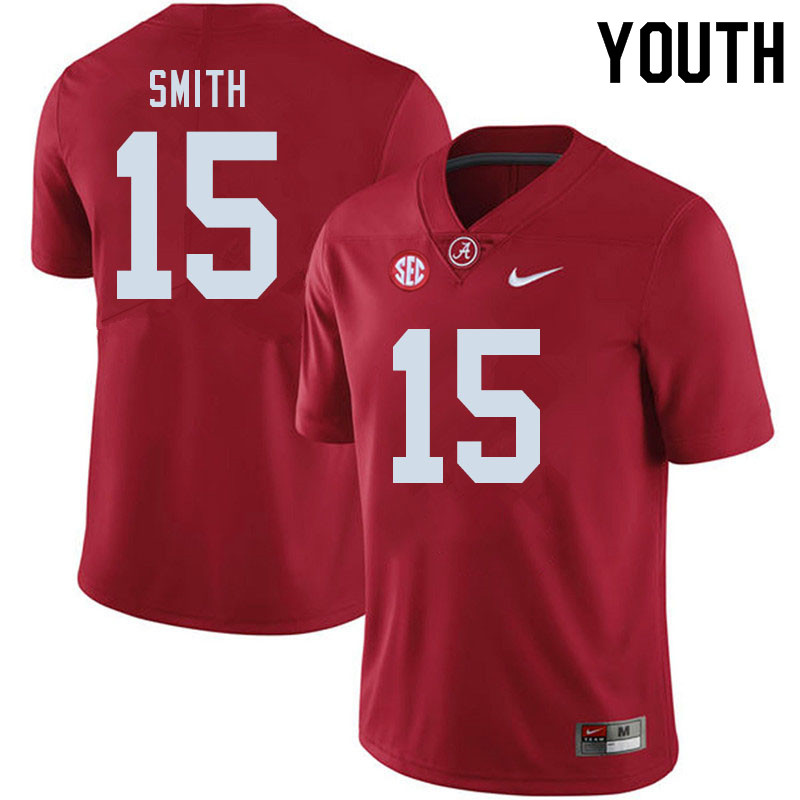 Youth #15 Eddie Smith Alabama Crimson Tide College Football Jerseys Sale-Crimson
